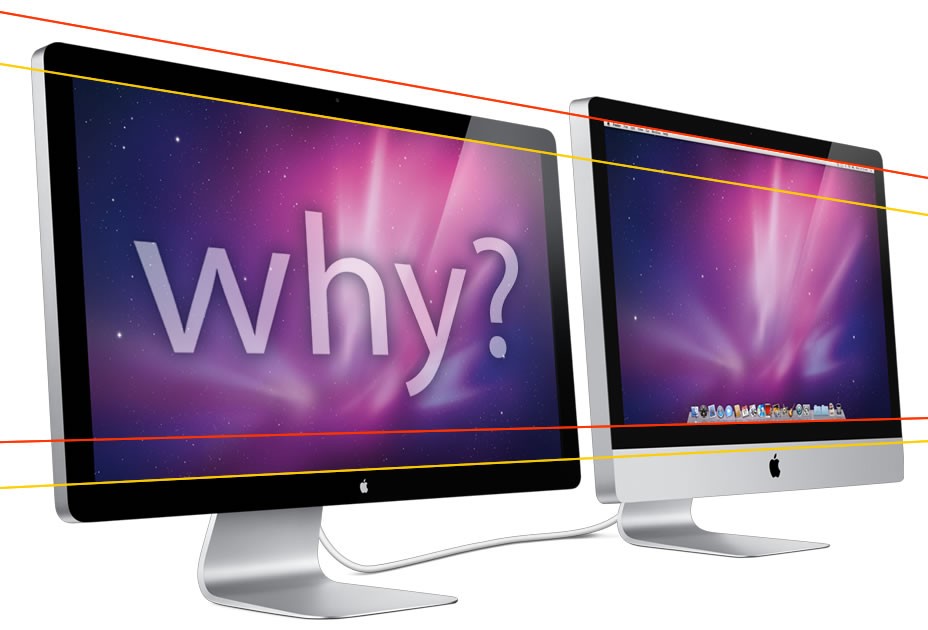 iMac und Cinema Display haben unterschiedliche Höhen!