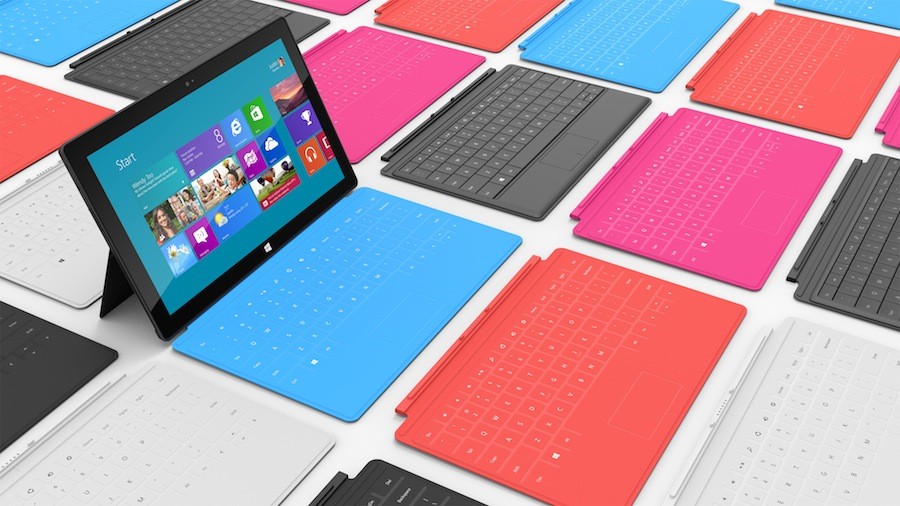 Microsoft Surface mit verschiedenen Tastatur Farben