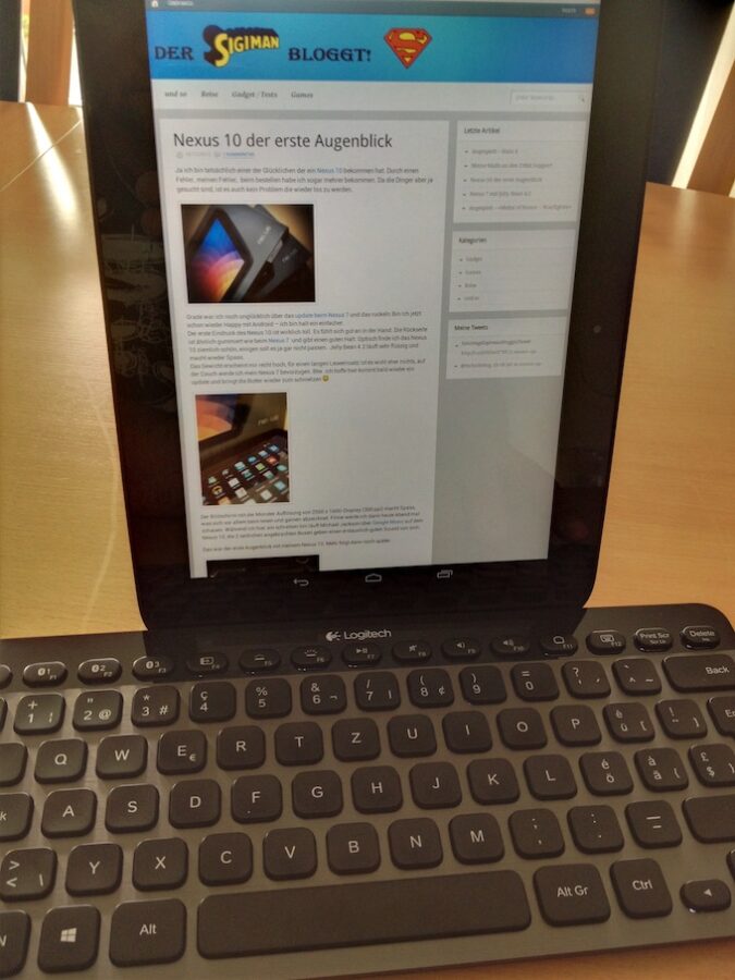 Google Nexus 10 mit externer Tastatur