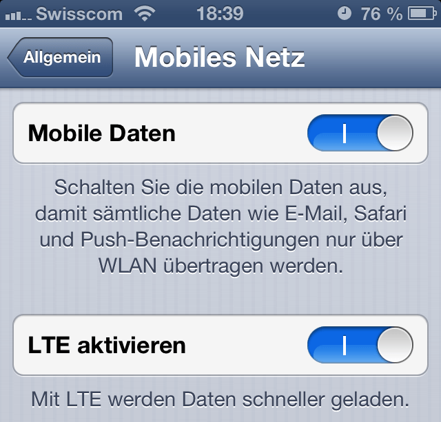 iPhone 5 LTE aktivieren