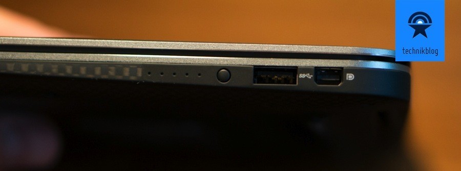 Dell XPS 13: Anschlüsse rechts - USB, Displayport und Batterieanzeige