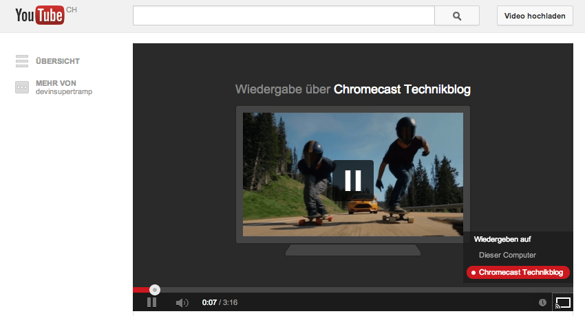 Google Chromecast Youtube Streaming