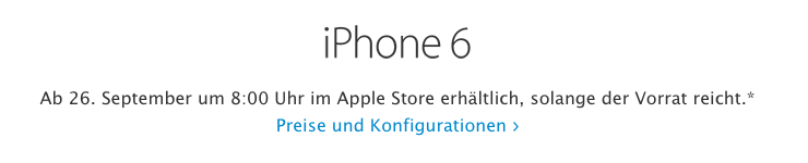 iPhone 6 in der Schweiz Verkaufsstart