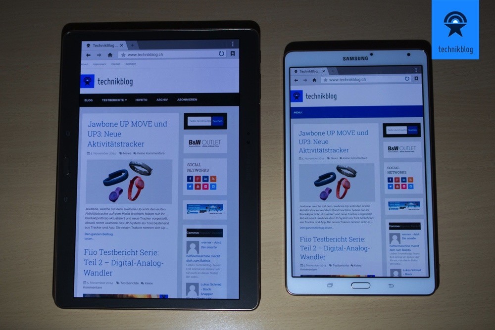 Samsung Galaxy Tab S - Pluspunkt Display