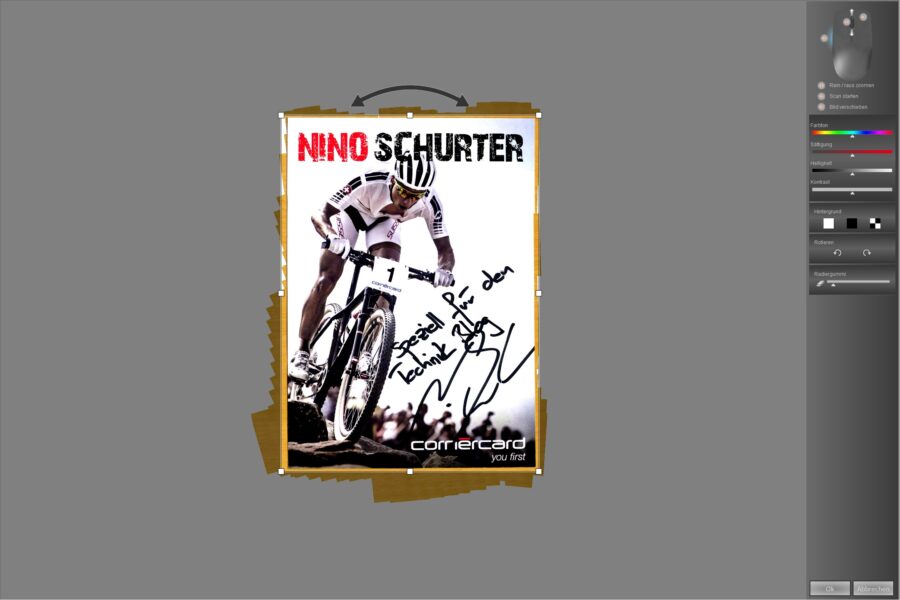 CLX.ScanMouse Scan Beispiel - Nino Schurter Autogrammkarte