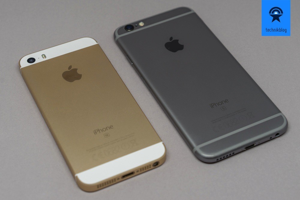 iPhone SE in gold vs. iPhone 6S spacegrey