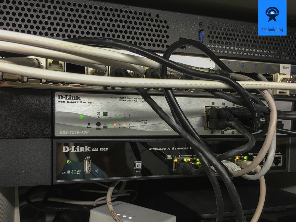 D-Link PoE Switch installiert, passend zum Router