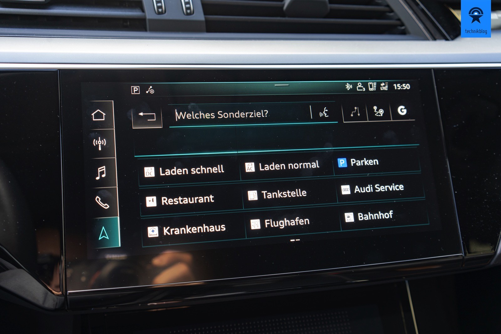 Sonderziele in der Navigation des Audi e-tron