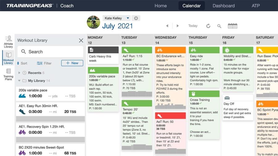 TrainingPeaks Kalender - Planung