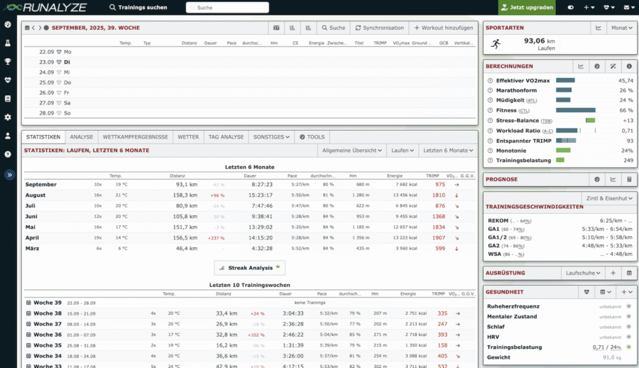 Runalyze - super umfangreiches Tool für Datennerds