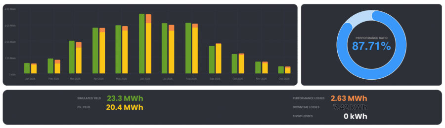PV Perfomance Analyse des Jahres 2025
